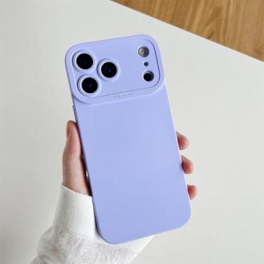 Imagem de Capa de celular em silicone líquido para iPhone 17, 16, 15 Pro Max Plus, com 20 opções de cores, capa protetora macia em TPU, azul celeste, para iPhone 17 Pro Max.