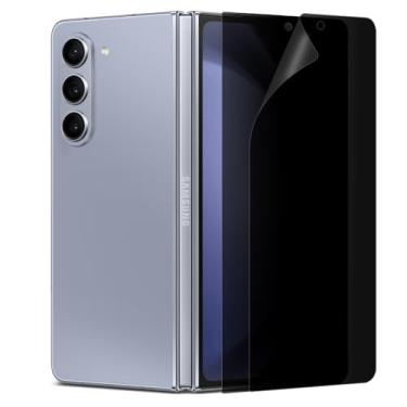 Imagem de DIACUBE Pacote com 2 protetores de tela de privacidade fosco antirreflexo compatíveis com Samsung Galaxy Z Fold 5 [somente tela frontal] Película híbrida EPU + TPU, antiimpressões digitais