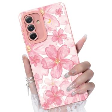 Imagem de CASBST Capa para celular Samsung Galaxy A36 5G, design de padrão de flores da moda, capa de silicone líquido, fina, à prova de choque e resistente a arranhões para Samsung A36 - flor de cerejeira