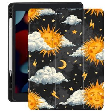 Imagem de CozyNestCY Capa para iPad de 10,9 polegadas 10º Sol Lua Estrelas Góticas Capa para Ipad Kawaii Impressão Adolescente Transparente Traseira Linda Capa Estética Auto Sleep/Wake Suporte de Lápis À Prova
