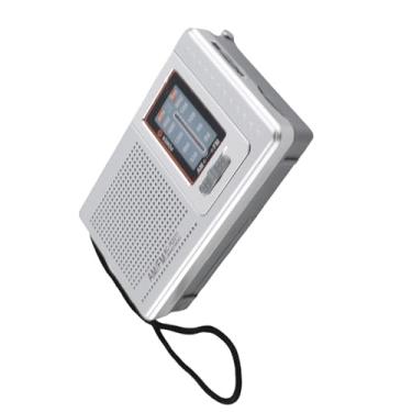 Imagem de ZJchao Rádio Portátil AM FM Bateria Operado Com Alto-falante de Graves Premium Sintonizador Digital de Som Nítido para Kit de Emergência de Viagens Ao Ar Livre Cinza Prateado Material