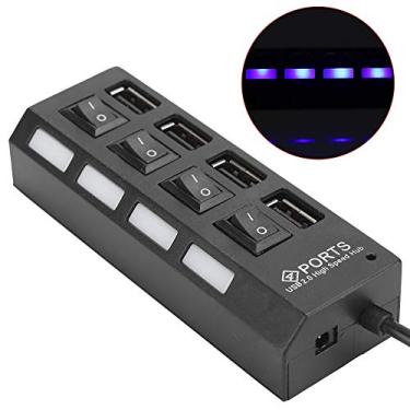 Imagem de Ymiko Adaptador de Transferência de Dados de Alta Velocidade para Hub USB 2.0 de 4 Portas para PC, Desktop e Laptop (4 preto)