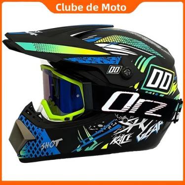 Imagem de Capacete De Motocross Infantil Para Off-Road Com Equipamento De Proteç