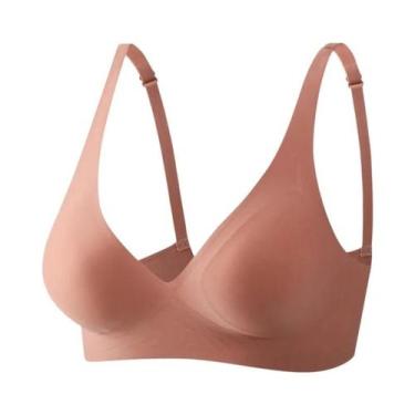 Imagem de Sutiã Sem Fio Com Almofada Macia Em V Profundo Para Mulheres, Bralette