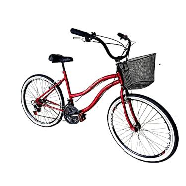 Imagem de Bicicleta Aro 26 Beach Aro Aero 18v E Cesta metal Vermelho