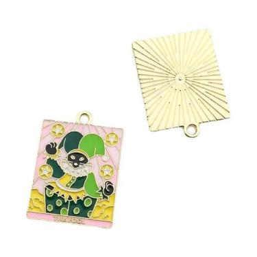 Imagem de Pingentes De Tarô Gato Sol E Lua 21x28mm Em Liga De Metal Esmaltado Pa