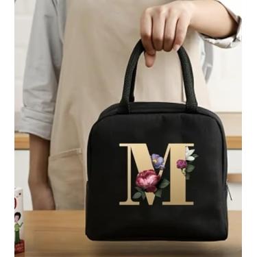 Imagem de Bolsa Térmica Portátil Para Trabalho e Escola Estampa com Letras (22 X 18,5 X 11,5 Cms) (M)