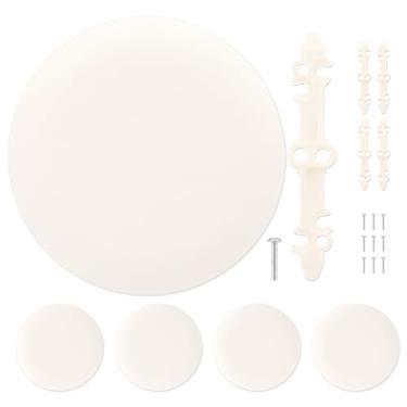 Imagem de 5 peças de placa de cobertura de teto de 12,7 cm, capa de caixa elétrica redonda de plástico para furos de 8,5 a 10 cm, capa de orifício de teto, detector de fumaça de parede, corretivo de orifício de