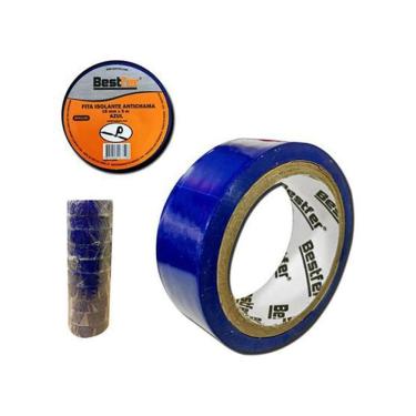 Imagem de Fita Isolante Azul Antichama Com 10 Pecas 18Mmx5M