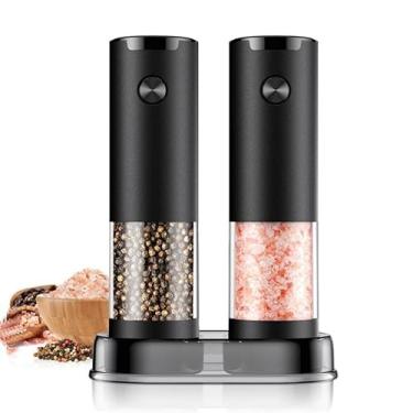 Imagem de Conjunto elétrico de moedor de sal e pimenta – Espessura ajustável, grande capacidade atualizada com LED, aparelho de cozinha doméstica