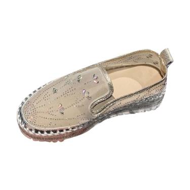 Imagem de Sandálias femininas de dedo aberto com detalhe de corda casual confortável PU, Dourado, 38