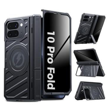 Imagem de LEIAU Capa magnética para Pixel 10-Pro-Fold: Capa de telefone durável para empresas com protetor de tela de privacidade [compatível com Magsafe] [proteção de dobradiça] Suporte duplo invisível para