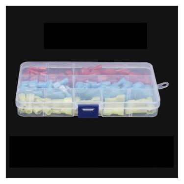 Imagem de ROUPWKWO Terminal de crimpagem macho fêmea totalmente isolado conector de cabo elétrico terminal de extremidade rápida 6,3 mm (cor mista 100 conjuntos)