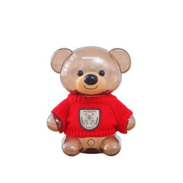 Imagem de Cofrinho cofrinho cofrinho de plástico cofrinho cofrinho infantil transparente criativo moeda banco decoração de casa (vermelho)