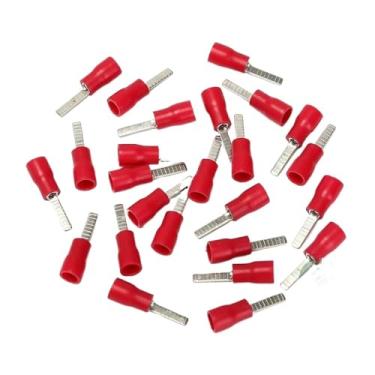 Imagem de Conector elétrico isolado terminal de lâmina plana 500 PK - vermelho azul amarelo (22-16 AWG, L 18 mm)