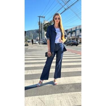 Imagem de Blazer Jeans Mom Teca Amaciado Blufera 100% ALGODÃO 23404-1, M