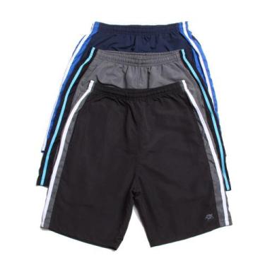 Imagem de Kit 3 Bermuda Tactel OX com Bolsos Frente e Costa, Masculino, Preto, M