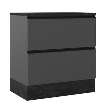 Imagem de Balcão 1 Porta 1 Gaveta 0,80m Para Cooktop Com Tampo Etna Grafite - Po