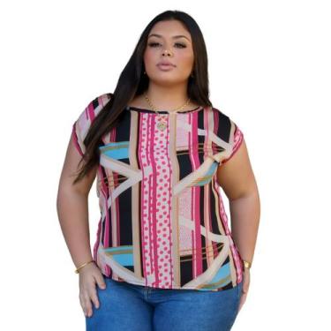 Imagem de Blusa social decote canoa aberturas laterais crepe georgette sem elast