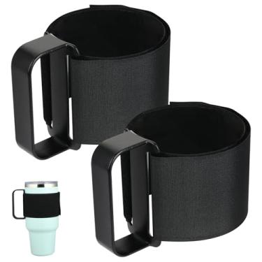 Imagem de Alça de copo para caneca de viagem YETI, RTIC, Owala, Ozark Trail de 850 ml, alça ajustável para garrafas de água de 590 ml - 1,8 g, alça antiderrapante para copos, suporte de garrafa de copo de