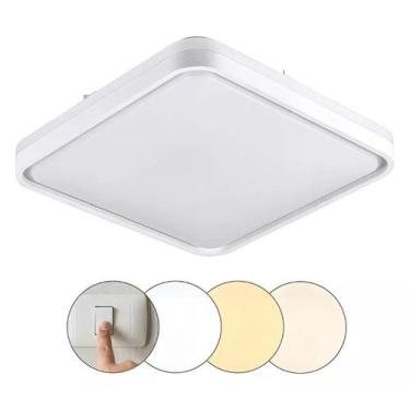 Imagem de Hevvy Plafon Led Toronto Quad 30cm 24w Br/br Ly-8821bs Bc+bc