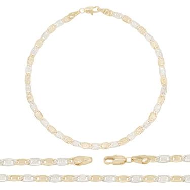 Imagem de BEBERLINI Tornozeleira com corrente de pé marinheiro de ouro 14 quilates, joias modernas, presentes para mulheres, adolescentes, 25,4 cm de comprimento 4 mm Multicor