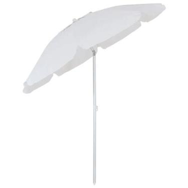 Imagem de Guarda-Sol Articulado em Bagum Haste de Alumínio 2,0m Branco - Bel Fix