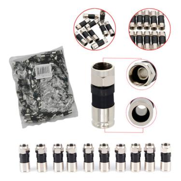 Imagem de Conectores Compressão Rg59 Cabo Coaxial 100 Unidades