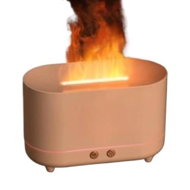 Imagem de Umidificador de Ar com Efeito de Chama, Difusor de Aroma Ultrassônico 200ml para Aromaterapia – LED USB Baixo Ruído(branco)