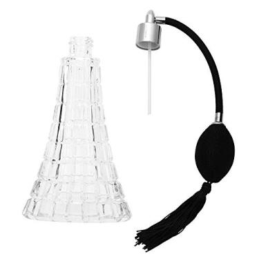 Imagem de Generic Frasco de Perfume de Vidro Recarregável Vintage Com Pulverizador de Lâmpada Antiga Preta para Decoração de Mesa de Maquiagem Elegante 75ml