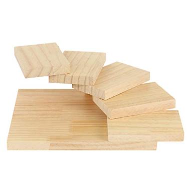 Imagem de Bandeja de madeira japonesa para servir sushi, degraus criativos, escadas, prato de carne, prato de sushi, sashimi, prato de servir para restaurante, casa (Color : As Shown, Size : 28.5X23X9CM)