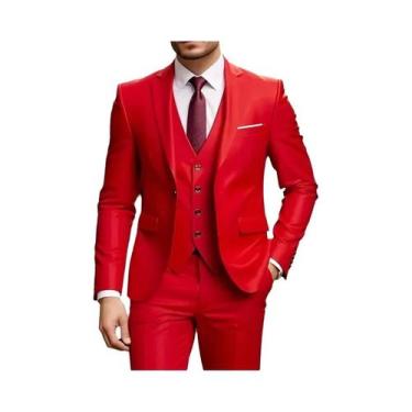 Imagem de Conjunto De Terno Slim Fit Preto Para Homens, Elegante Para Casamentos