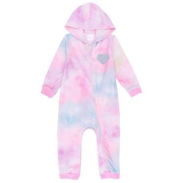 Imagem de Macacão Bebê Longo Menina Tie Dye c/ Capuz kukiê-Feminino