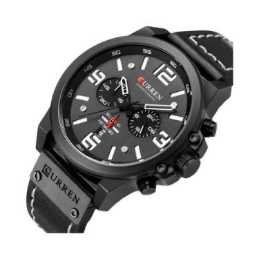 Imagem de Relógio De Pulso Masculino À Prova d'Água Com Pulseira De Couro CURREN