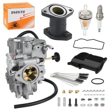 Imagem de Conjunto de carburador + coletor de admissão para Yamaha Big Bear Moto-4 Kodiak 350 400 YFM350FW/ER (exclui YFM350FWBJ/FWBJ_MNH)YFM400F 1987-1998 3HN-13586-02-00