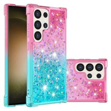 Imagem de Capa para celular Samsung Galaxy S25 Edge S24 S23 S22 Ultra S21 Plus S20 FE 5G com glitter degradê e efeito areia movediça, proteção contra quedas, YB, JLS, DS02, para Galaxy S21