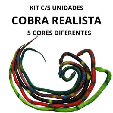 Imagem de kIT C/5 Cobra 91cm brinquedo Borracha Pegadinha SORTIDA - sm decora