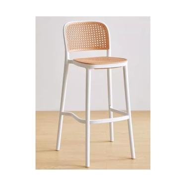 Imagem de KHUTRW3D Cadeiras de bar de cozinha, encostos domésticos, cadeiras de plástico com pernas altas, cadeiras de bar minimalistas, bancos de bar, cafeterias, cadeiras de bar