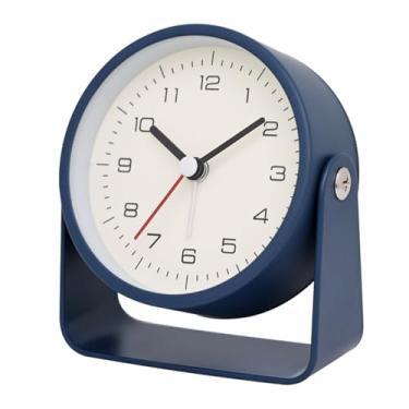 Imagem de x3anggyt5 Despertador para quarto criativo de metal pequeno despertador específico para estudantes relógio de mesa silencioso minimalista relógio de quartzo para quarto, mesa, decoração de escritório