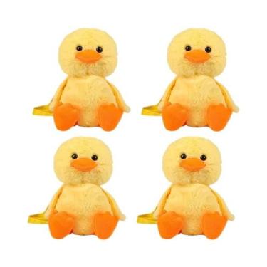Imagem de Mochila De Pelúcia Pato Amarelo 33cm Kawaii Bichinho De Pelúcia Macio 
