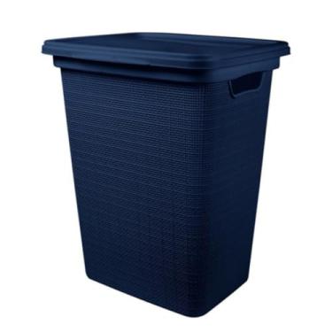 Imagem de Cesto Organizador de Roupas Grande 45L – Ideal para Lavanderia, Banheiro e Quarto(Azul)