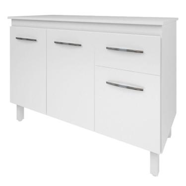 Imagem de Balcão Com Tampo Anita 120 Cm Branco Moblis