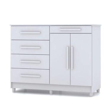 Imagem de Cômoda Sapateira Sirius 2 Portas 5 Gavetas Cor:branco