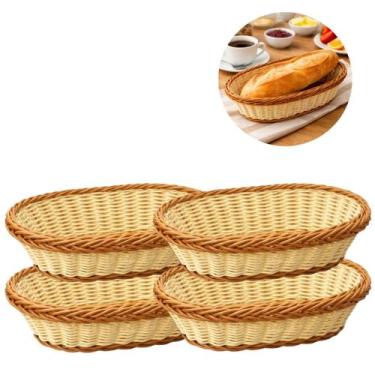 Imagem de 4 Cestos Plástico 24 cm Para Pão Utilidades Domésticas - New Goods