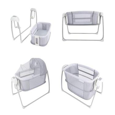 Imagem de Berço Techno Com Controle Remoto e Bluetooth Deluxe Mastela Cinza Clar