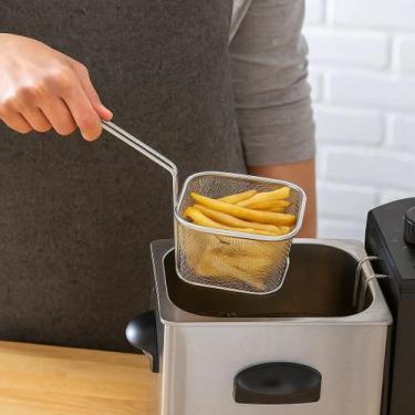 Imagem de Cesto Aramado Fritar Pesticos Batata Frita Nuggets Coxinha Aço Inox Es