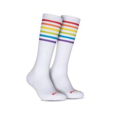Imagem de Meia Cano Longo Hoahi Colorida Unissex 21407 tam 33ao 43, Branco, 33 a