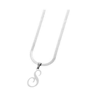 Imagem de Colares Femininos De Letra Inicial Em Prata, 26 Letras Do Alfabeto, Co