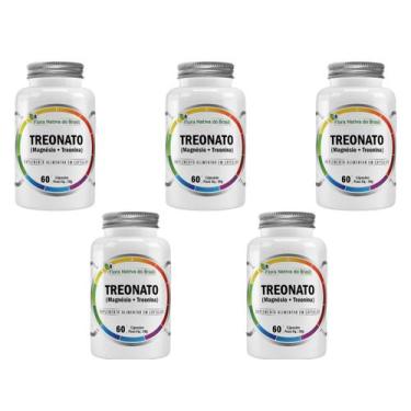 Imagem de Kit 5x Magnésio L Treonato Puro Concentrado 300 Cápsulas 600mg Flora N