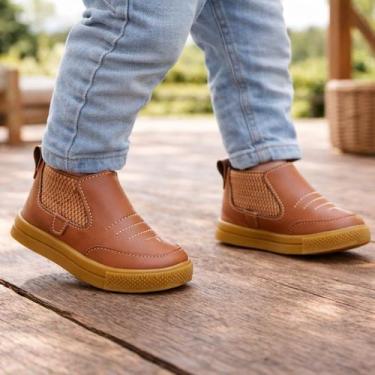 Imagem de Botina Casual Bebê Menino Sapatinho Country Caipira Creche Pré Escola 